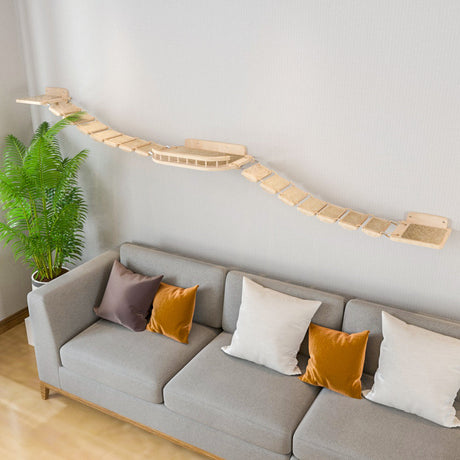 Wall-mounted cat bridge
