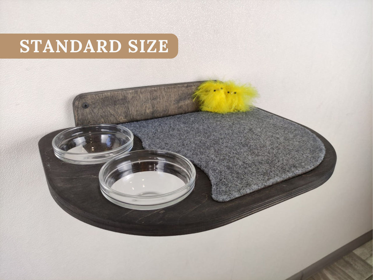 Cat feeding shelf - dark color