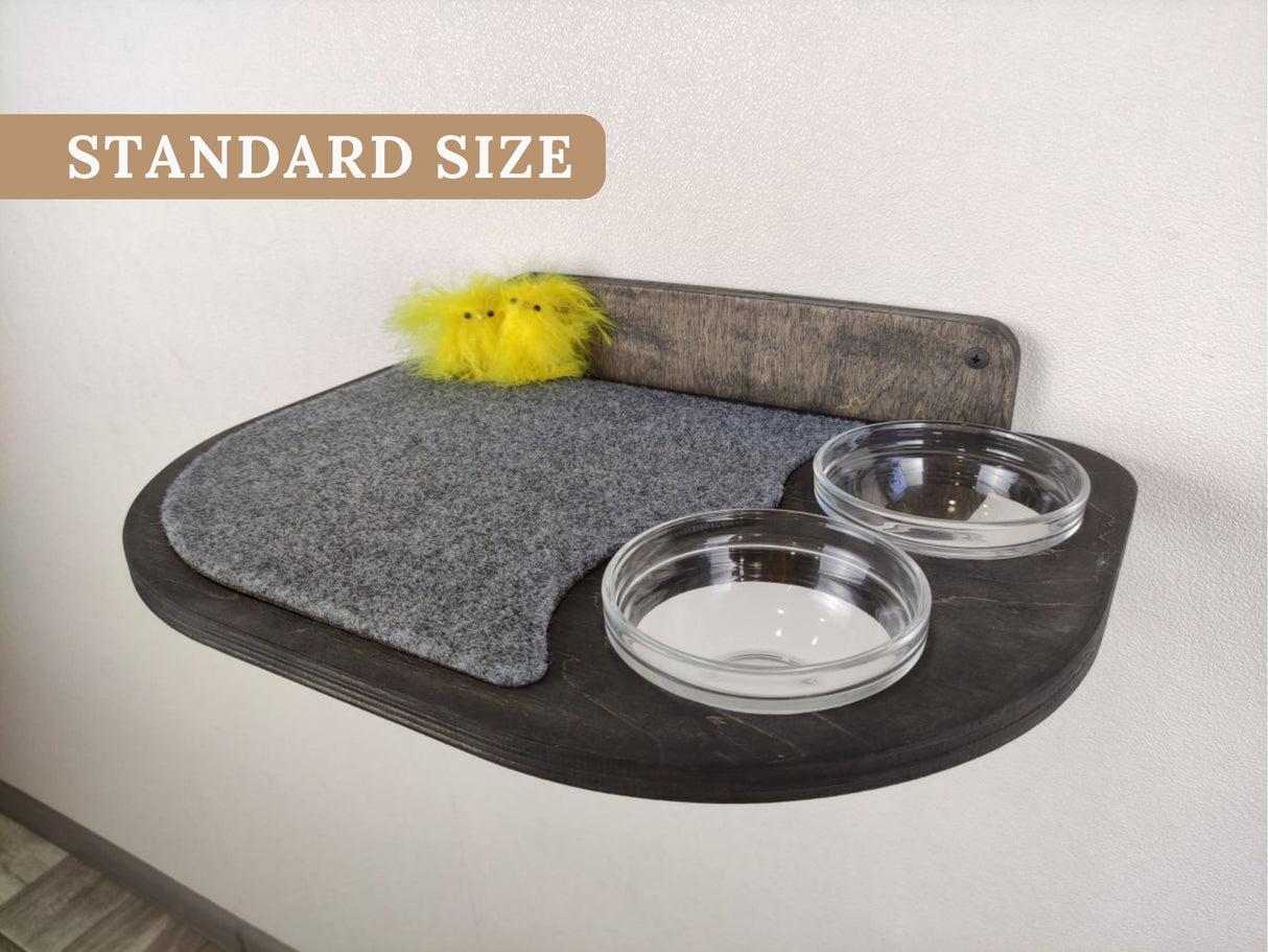 Cat feeding shelf - dark color