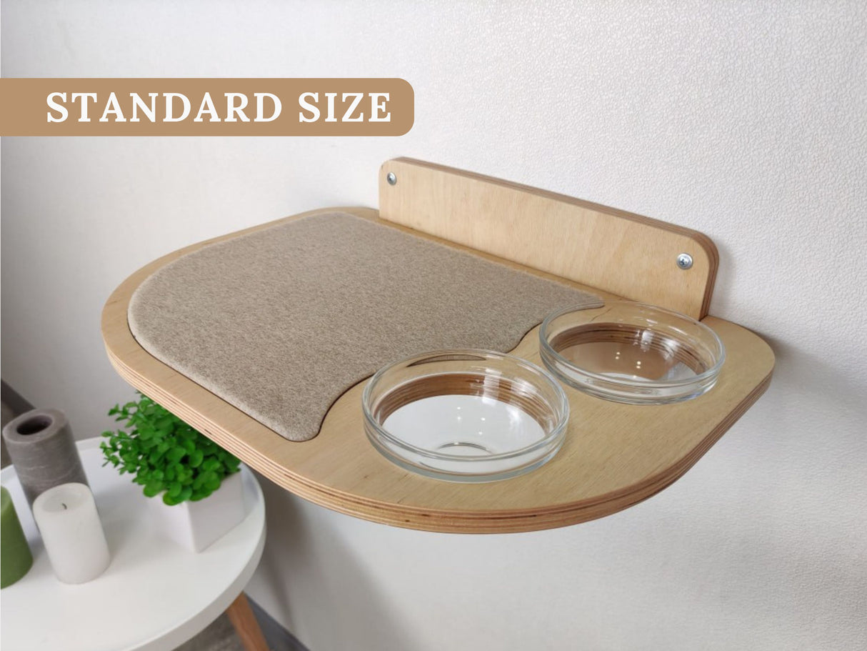 Cat feeding shelf - natural color