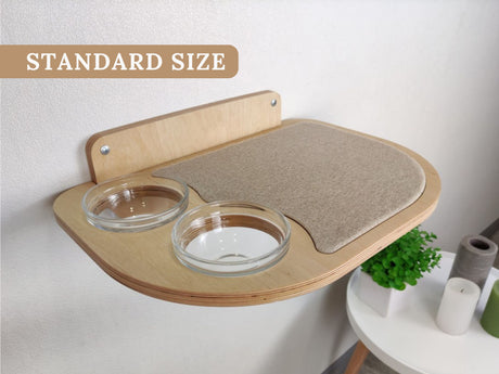 Cat feeding shelf - natural color