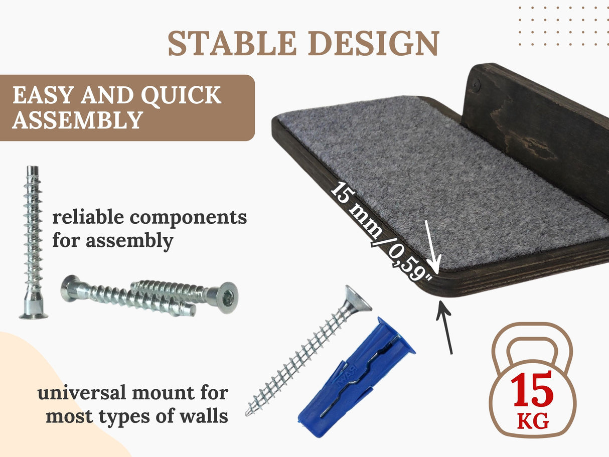 Product with assembly components and stability features on a white background