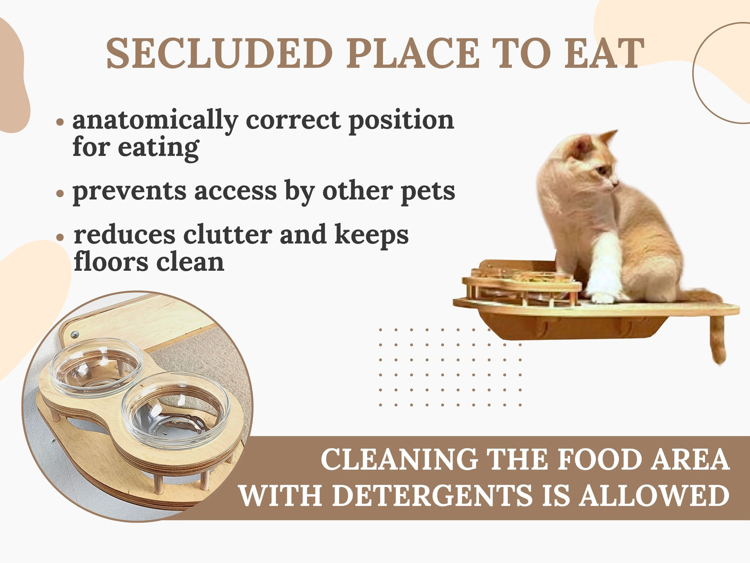 Cat wall shelf - natural color of wood