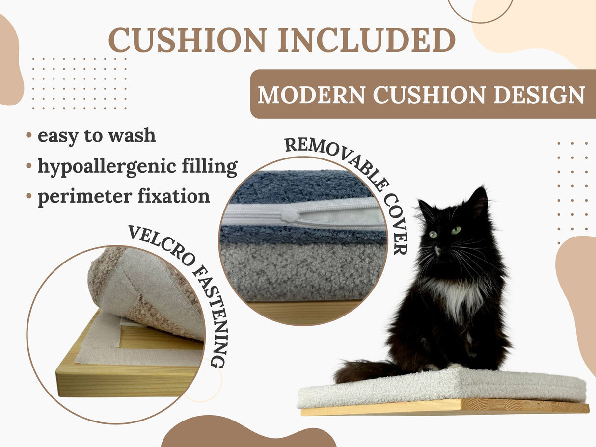 moern cushion design for cat shelf