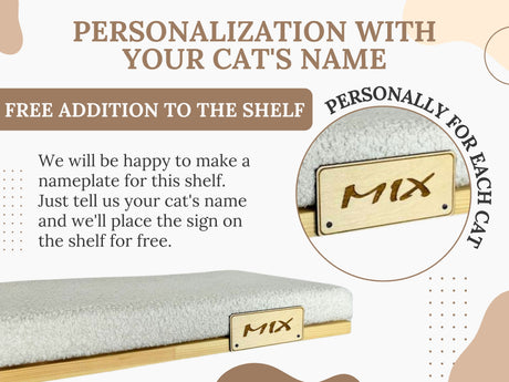 Personalization on a cat shelf