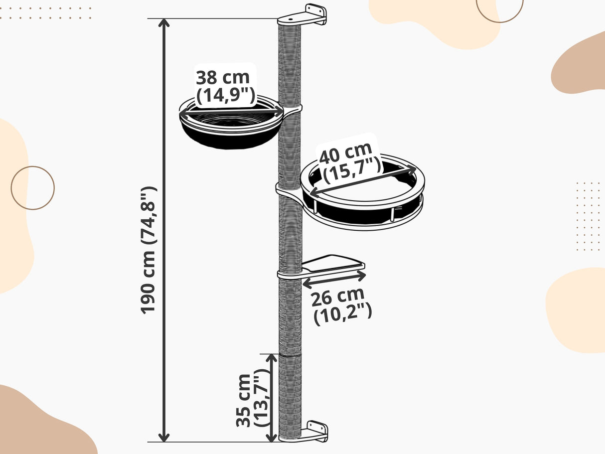 wall scratching post size