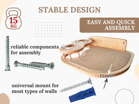 Cat feeding shelf