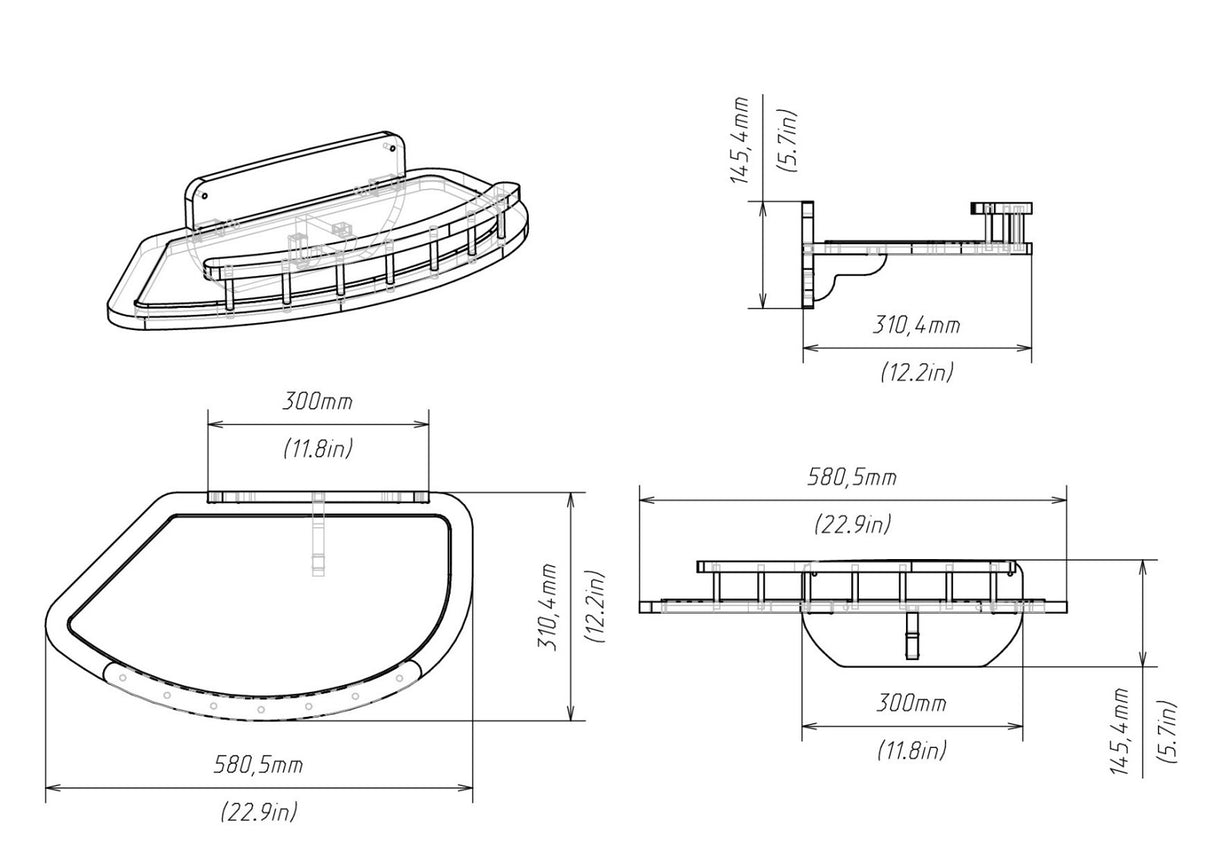 size of cat wall corner shelf
