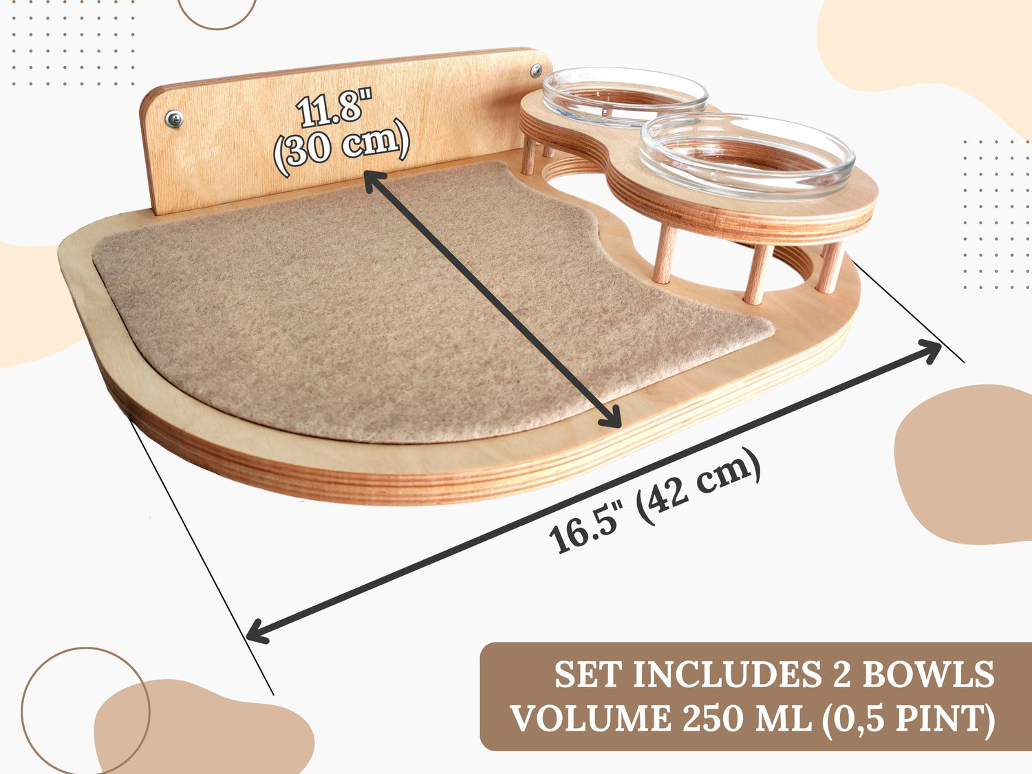 Cat wall feeding shelf