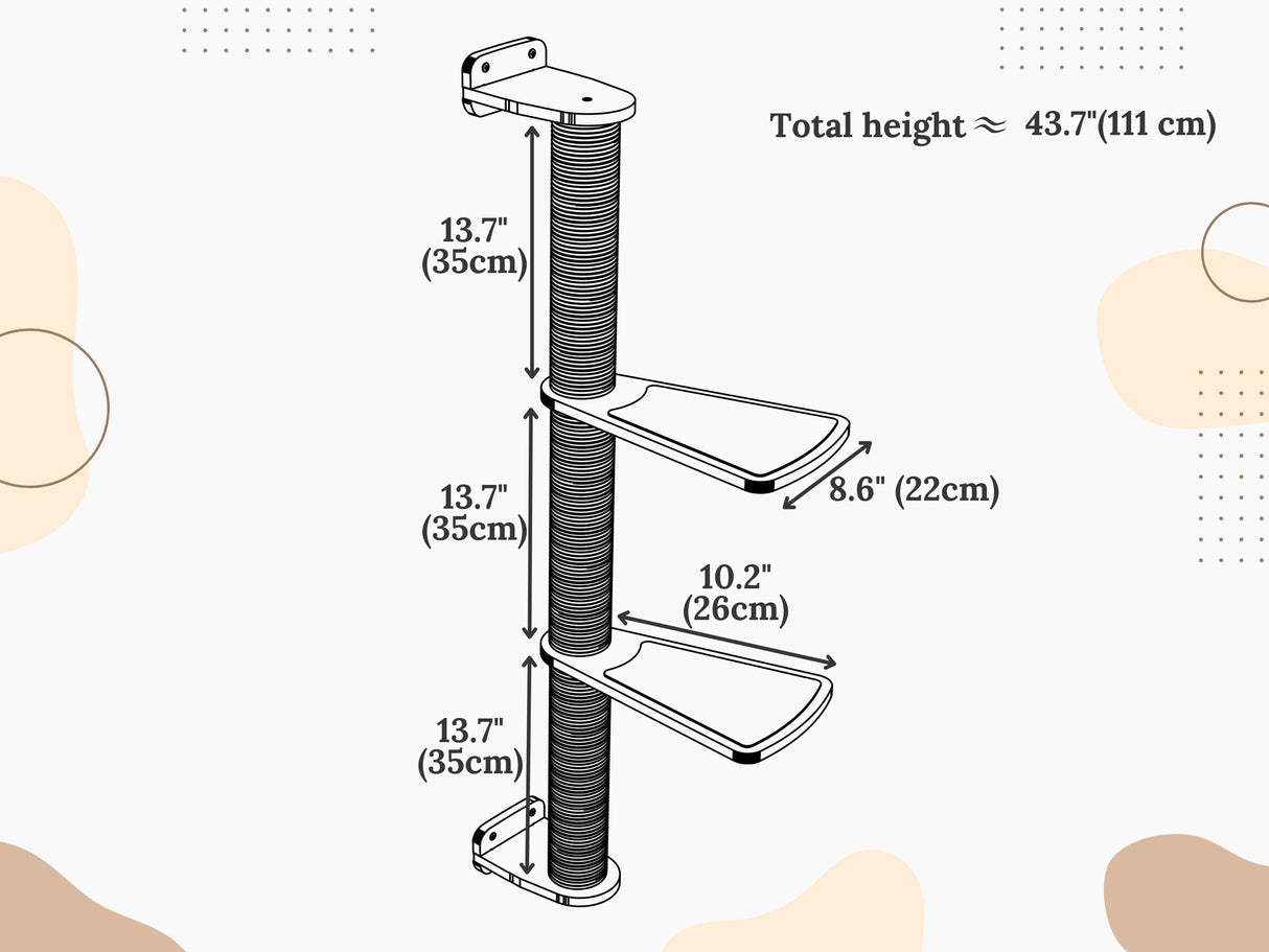 size of wall scratching post