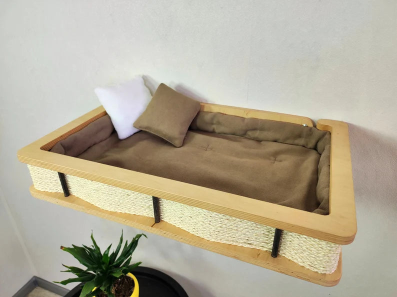 wall shelves for cats with cushion