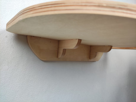 Wall-Mounted Cat Feeder Shelf with Two Bowls – Birch Plywood, Light color & Right Bowl Position