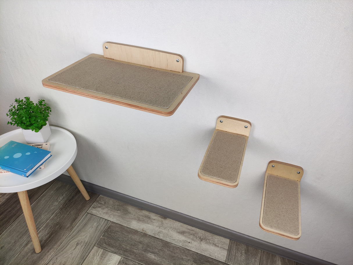wall mounted cat shelf with steps