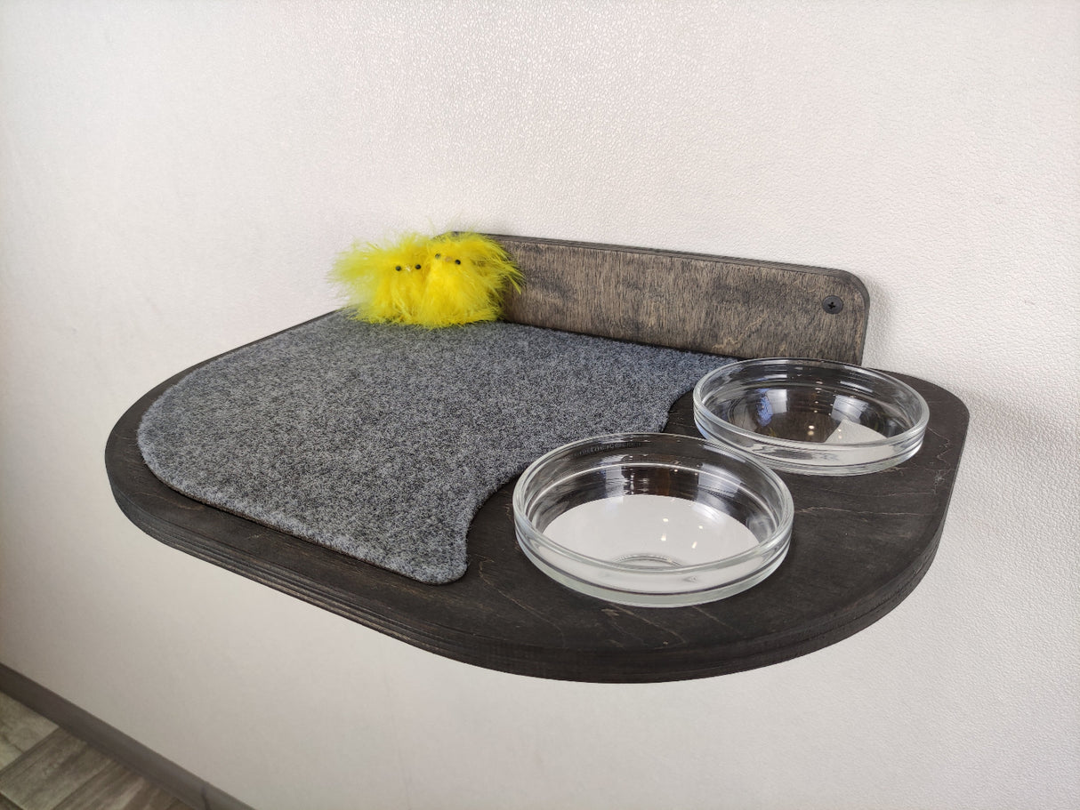 Cat feeding shelf - dark color