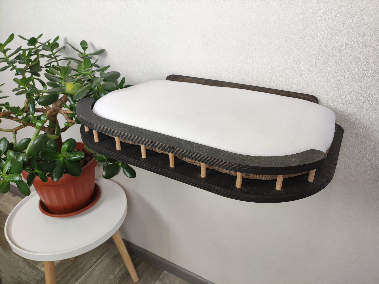 Large Wall Cat Bed With Soft Cushion - dark color