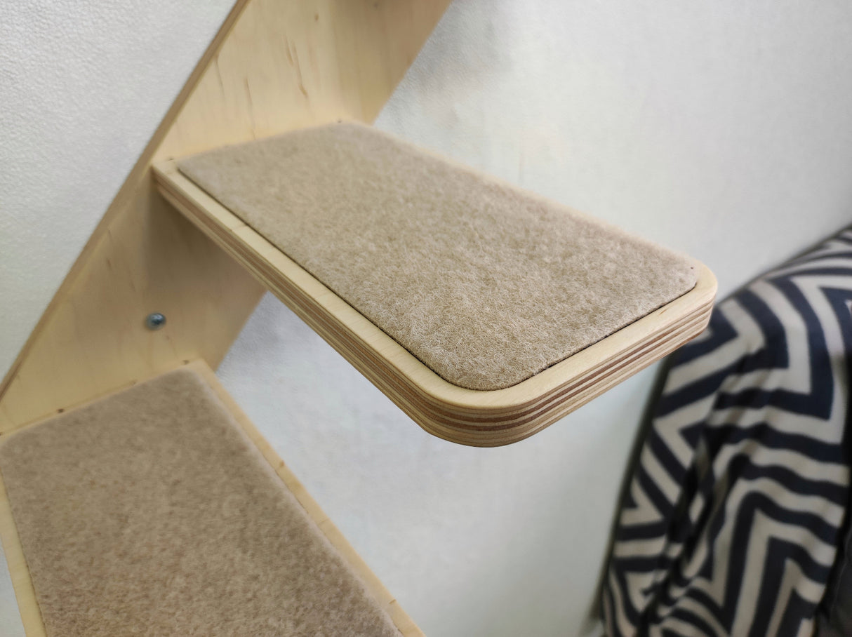 Durable cat wall ladder with 4 non-slip steps, supports up to 33 lb, easy to install on any wall.