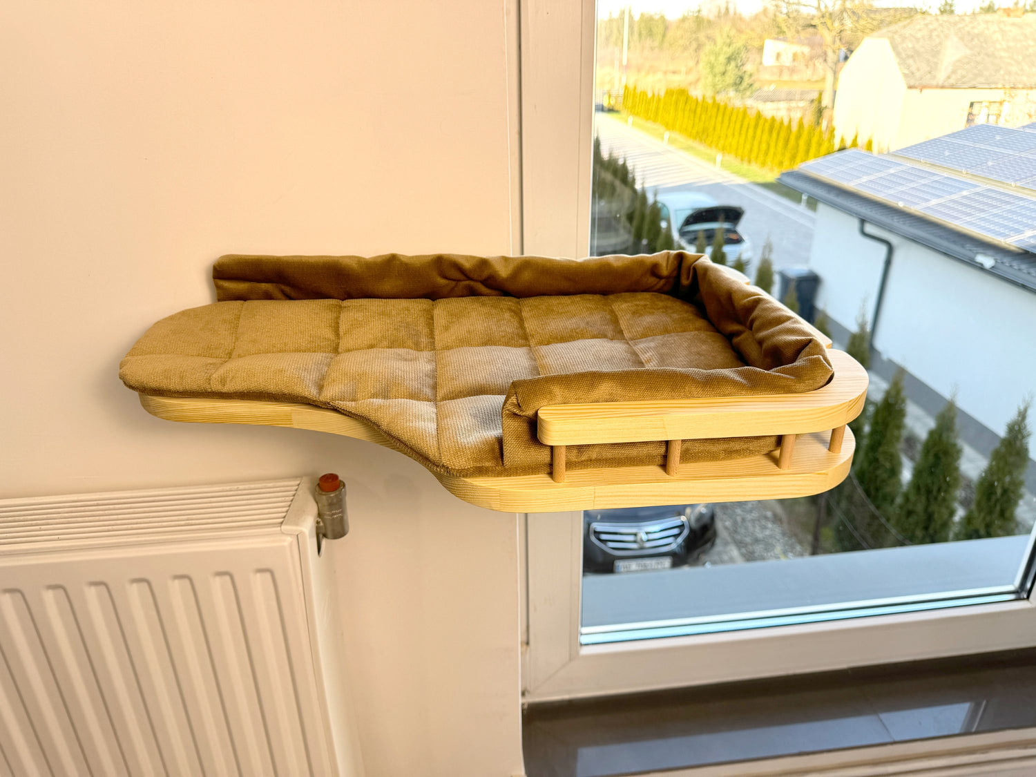 Wall Mounted Window Shelf for Cat - natural color