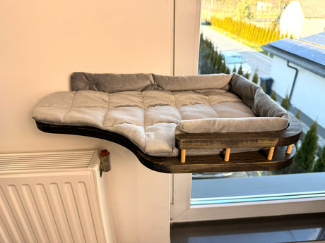 Window Cat Bed with Soft Cushion (Wall-Mounted)