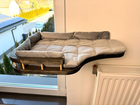 Window Cat Bed with Soft Cushion (Wall-Mounted)