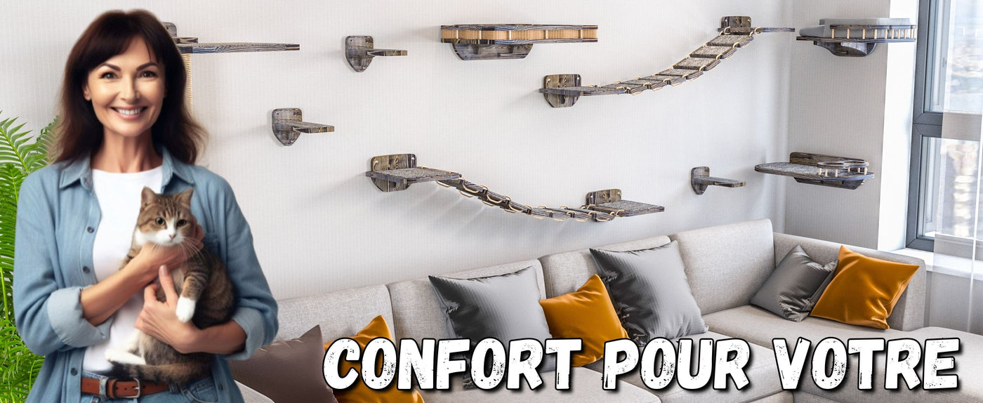 ensemble de murs d'escalade pour chats xxl