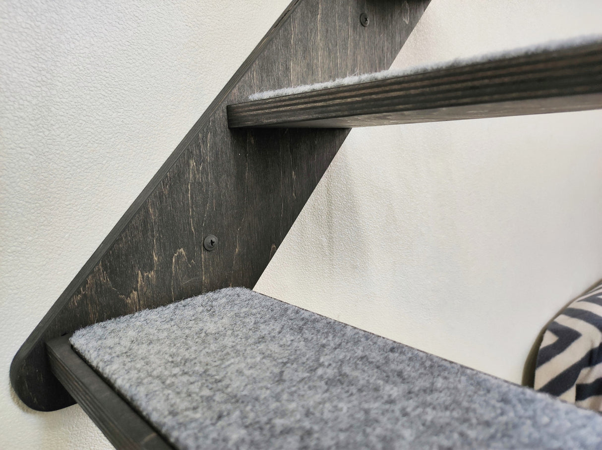 Eco-friendly plywood cat furniture with soft textured steps, designed for cats of all sizes.