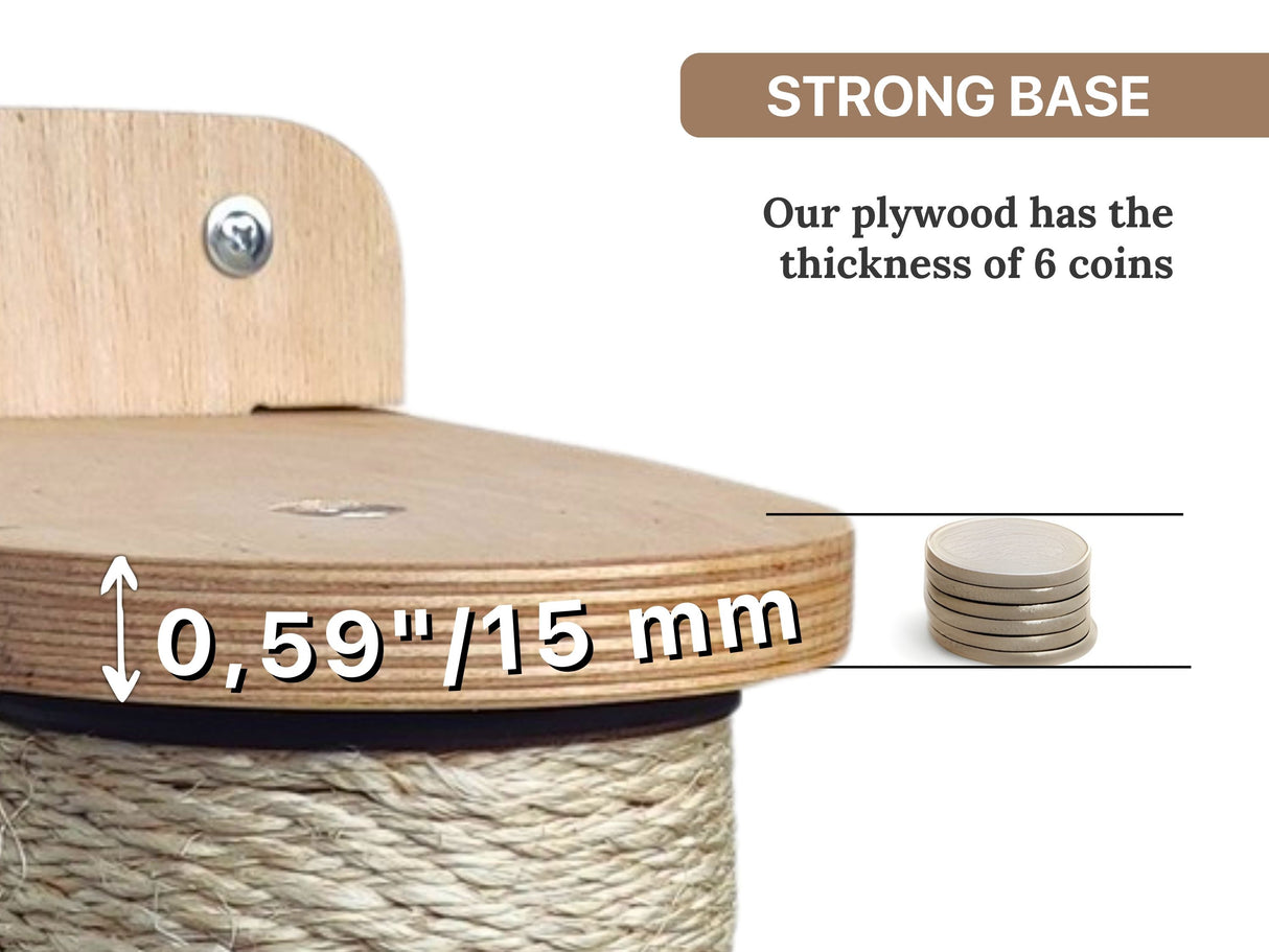 strong base of material for scratching pole