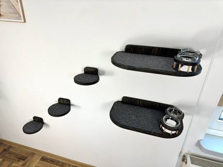 set of shelves for two cats