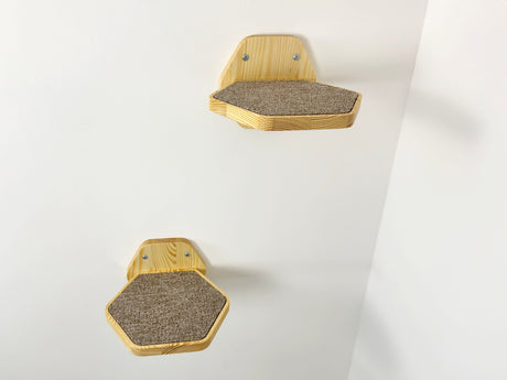 two Hexgonal Wall-Mounted Cat Steps