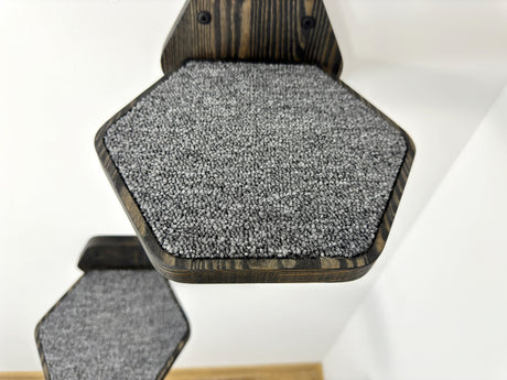 cat wall steps with carpet