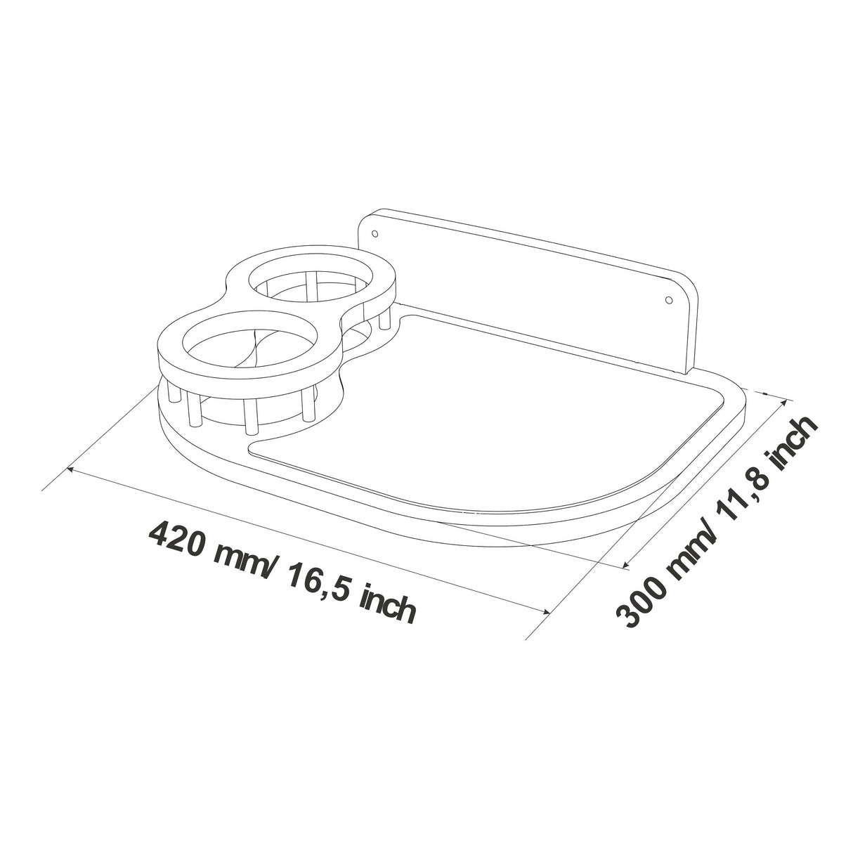 Size of cat feeder shelf