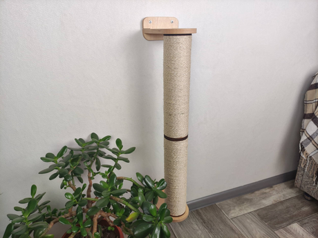 Wall-mounted Scratching Post With 2 Sections Made of Sisal