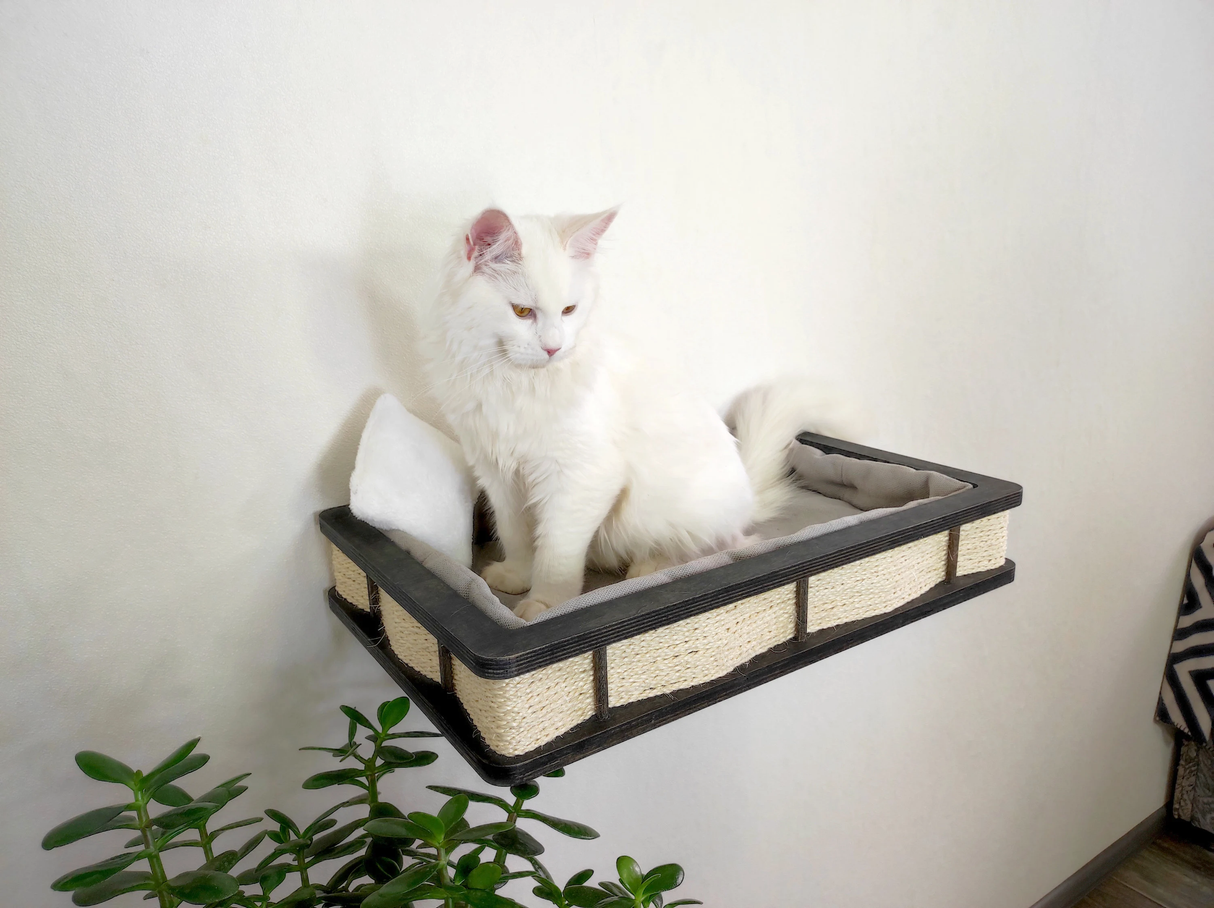 Modern Wall Shelf with Cushion for Large Cats