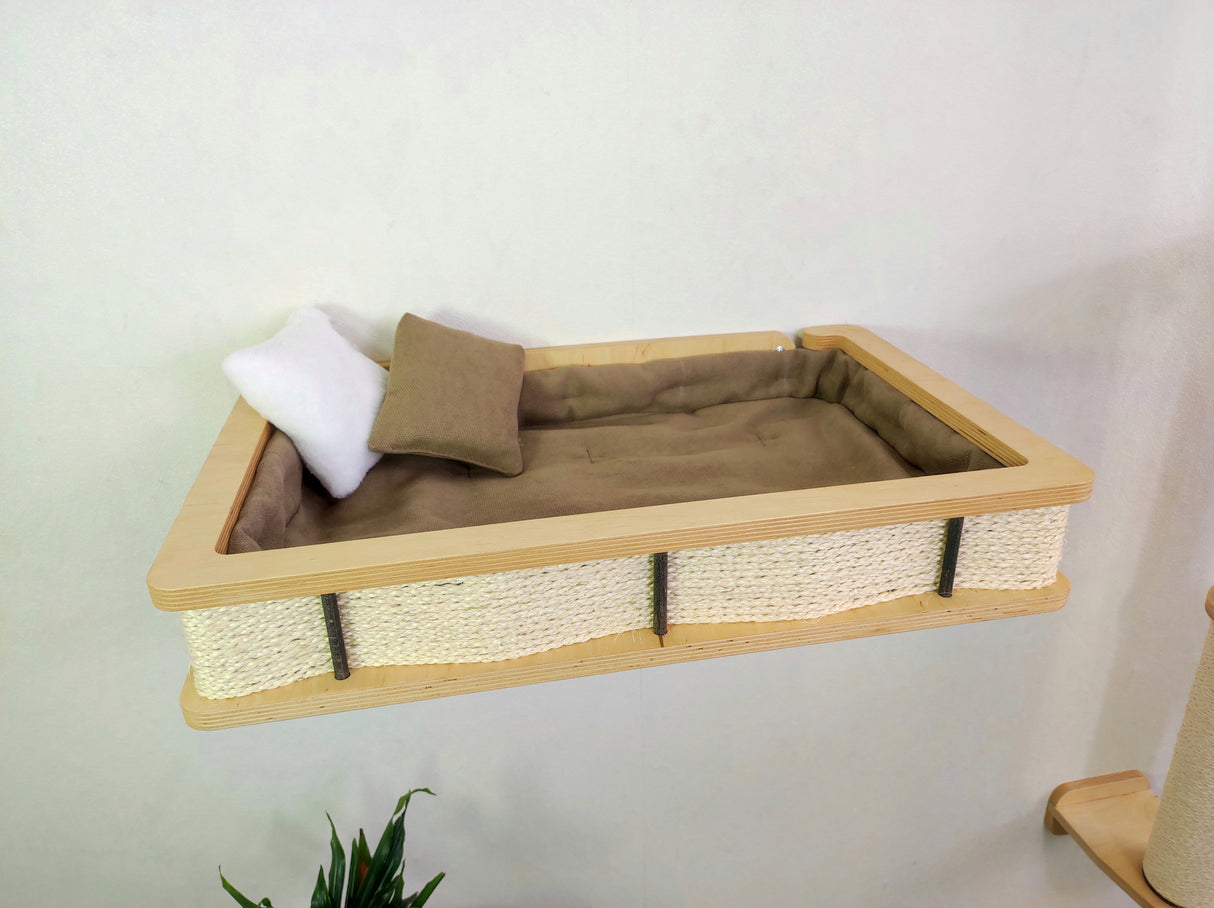 Modern Wall Shelf with Cushion for Large Cats