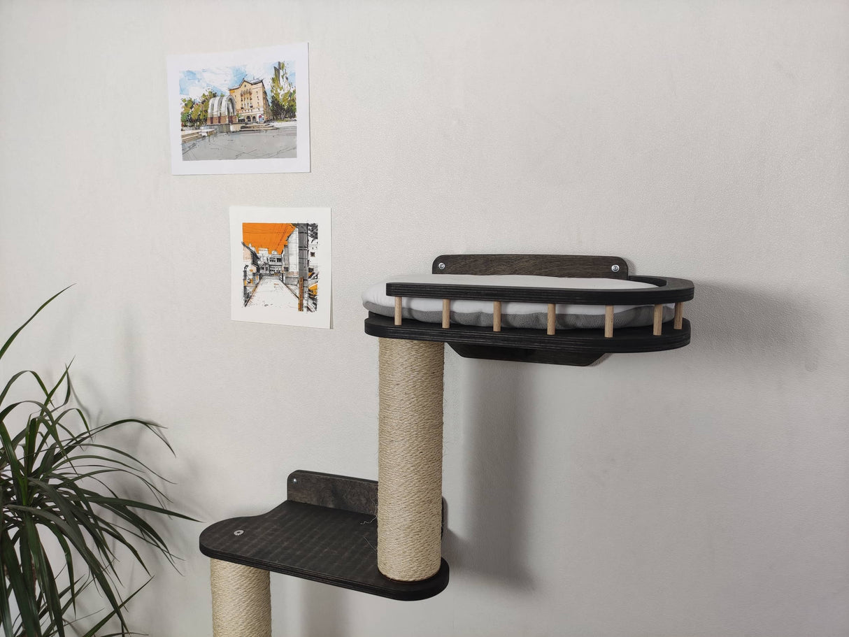 Cat wall furniture - dark color