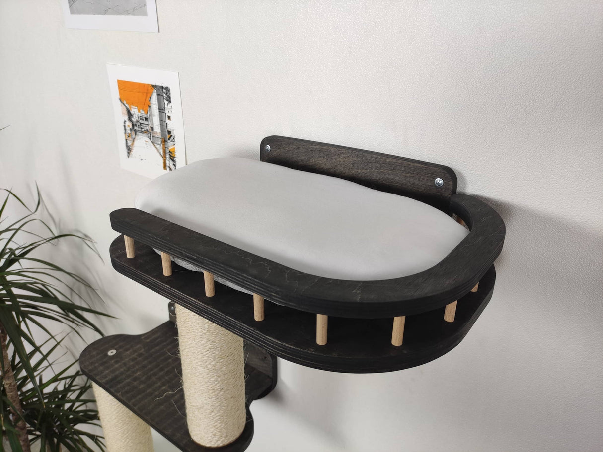 Cat wall shelf with soft cushion