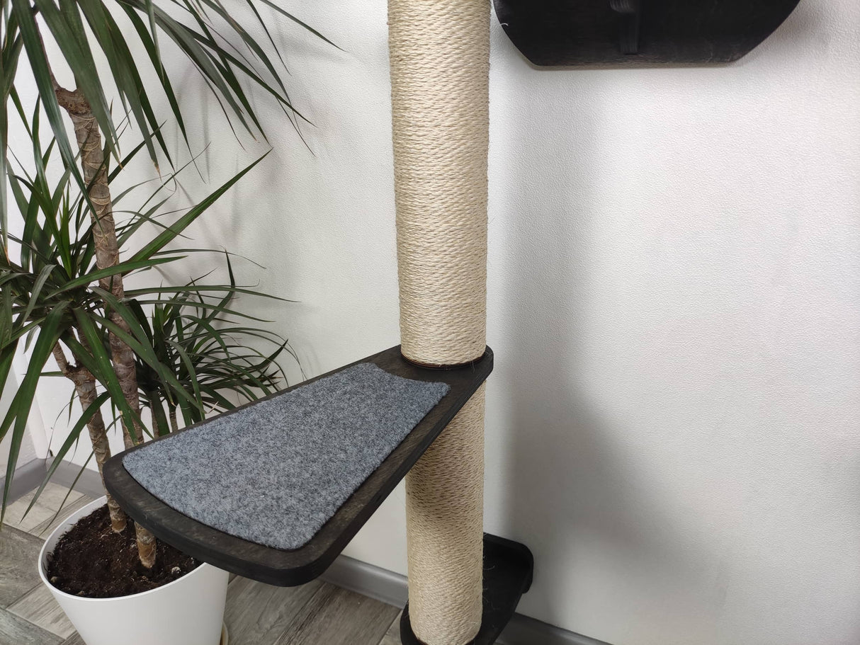 Cat step with resilient carpet