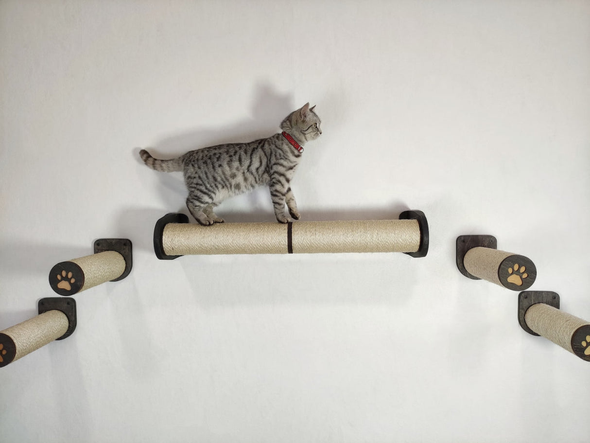 Wall-Mounted Cat Scratching Post Set