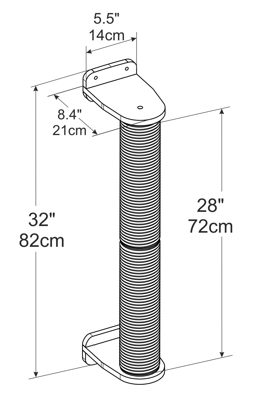 32 Inch Double Wall Mounted Cat Scratching Post