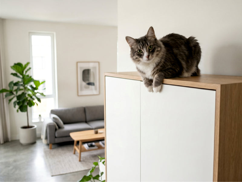 cat on the closet