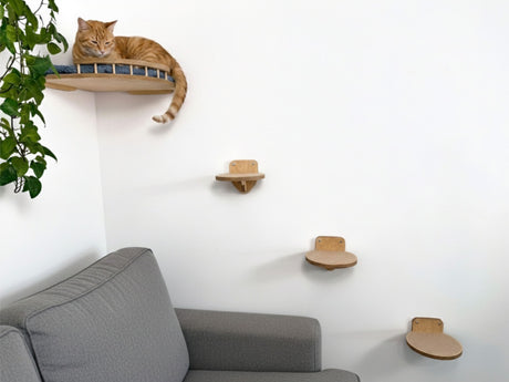 Gemütliches Eck-Katzenbett mit weichem Kissen – Optionale Stufen für einfachen Zugang