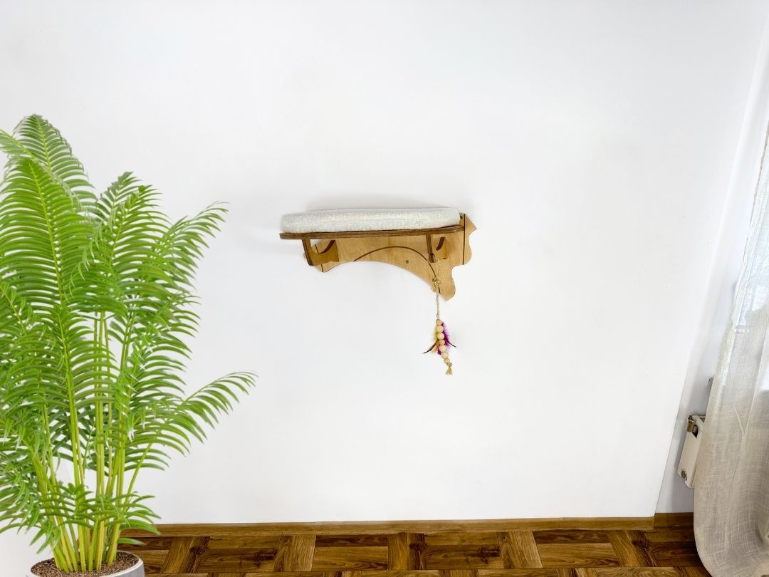 Wooden cat shelf