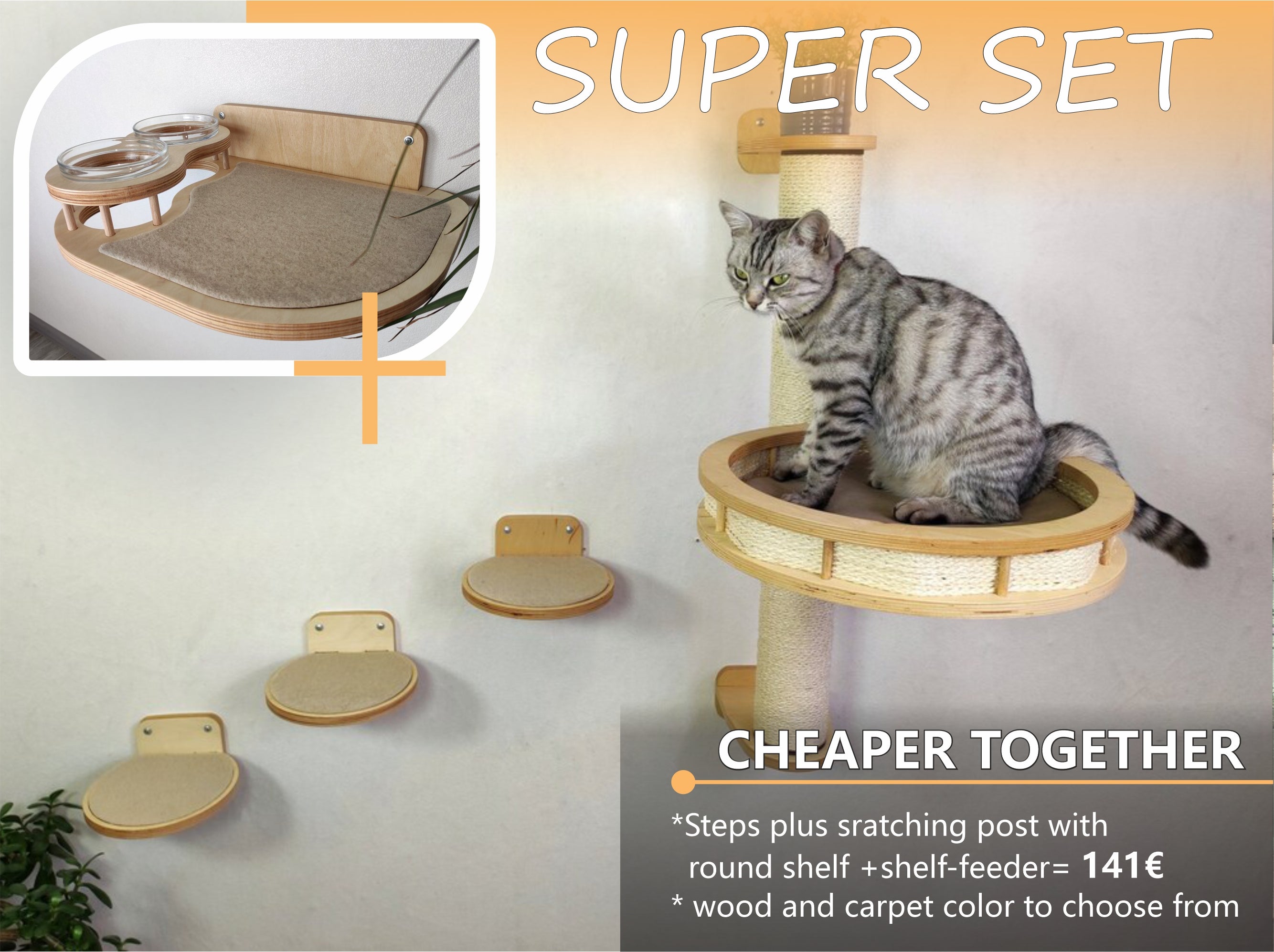 Cat furniture set of climbing walls cats RshPets