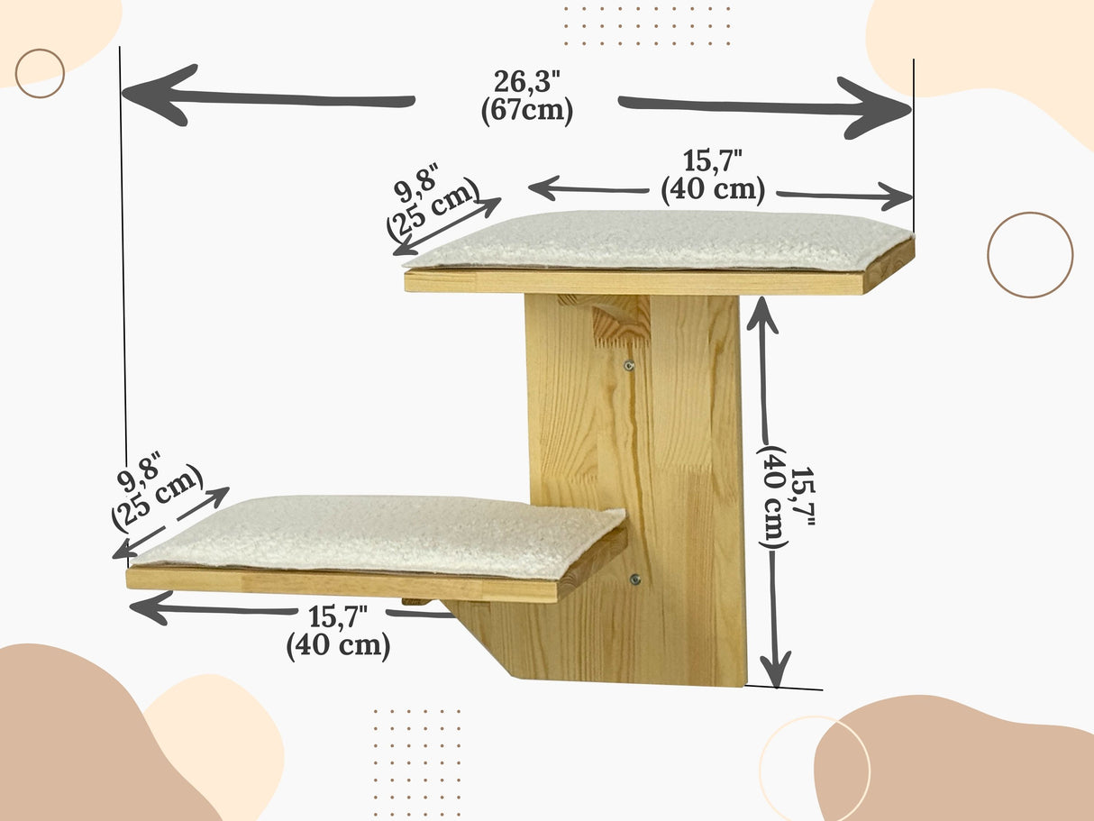 Wall shelves for cats, Cat Climbing Wall, Furniture for cats / Shelves for cats made of natural wood