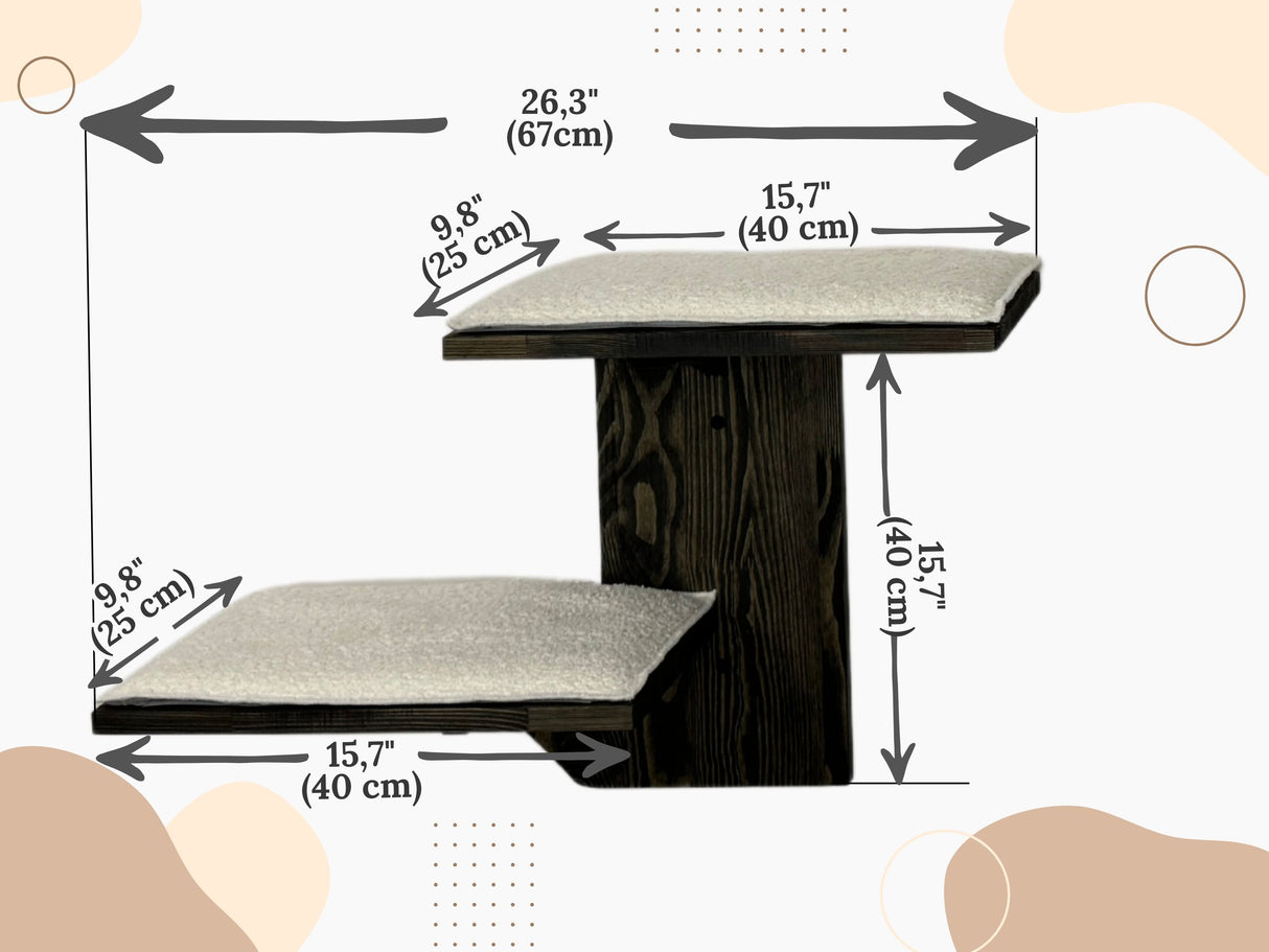 Cat Climbing Wall - Wall Mounted Cat Furniture Set - Cat Wall Shelves - Cat Shelves for Large Cats - Wooden Cat Shelves