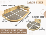 Cat Feeder Shelf Set, Cat Food Shelf, Pet Bowls and Steps