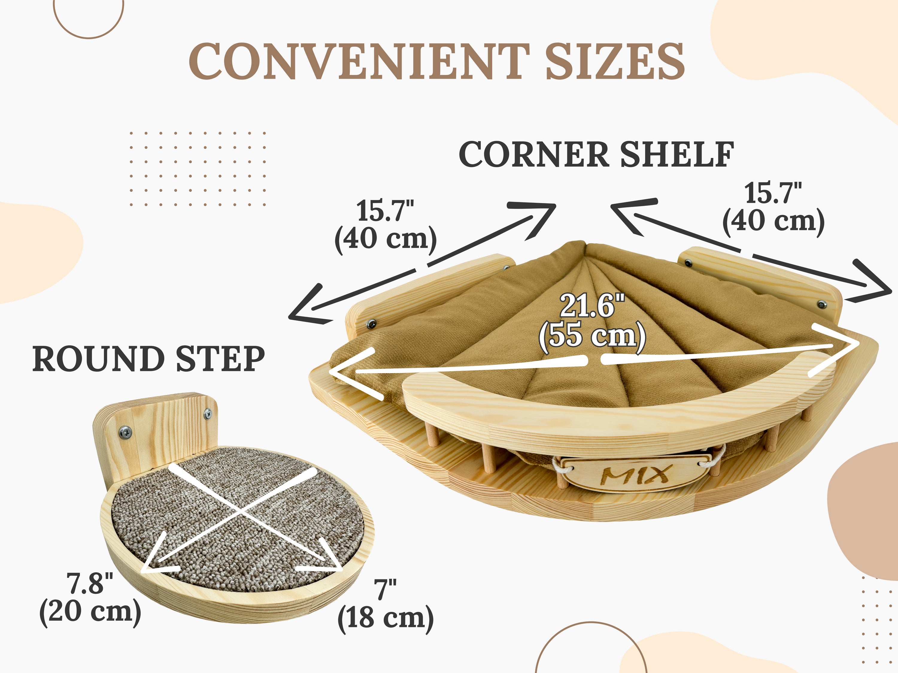 Cat corner shelf and steps - Dark