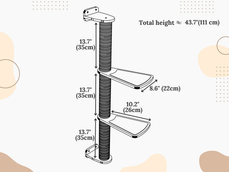 size of wall scratching post