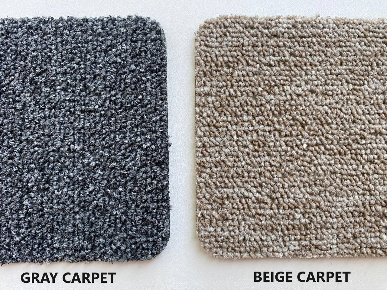 Samples of carpet colors and quality for cat steps