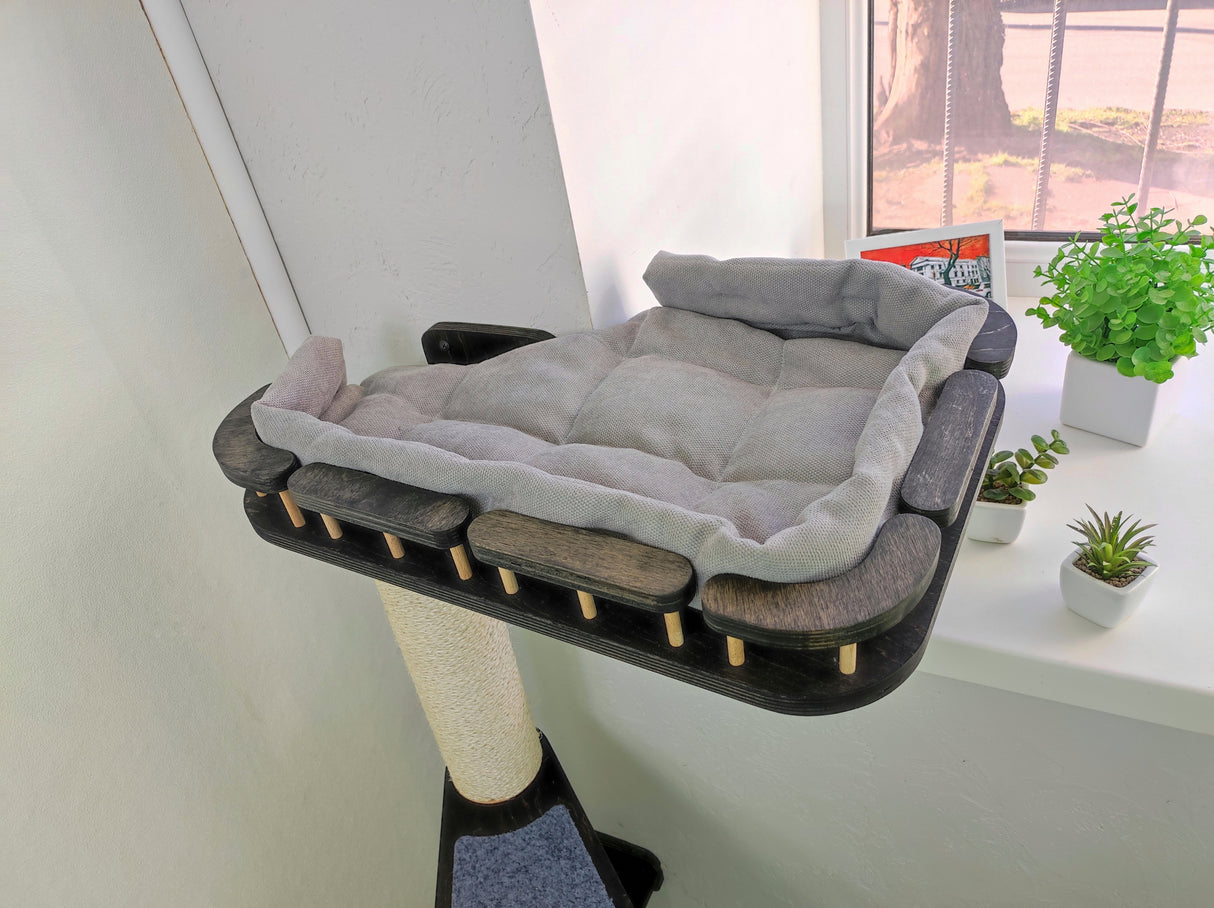 Cat scratcher & Cat bed |The location of the shelf on the LEFT side of the window - Dark