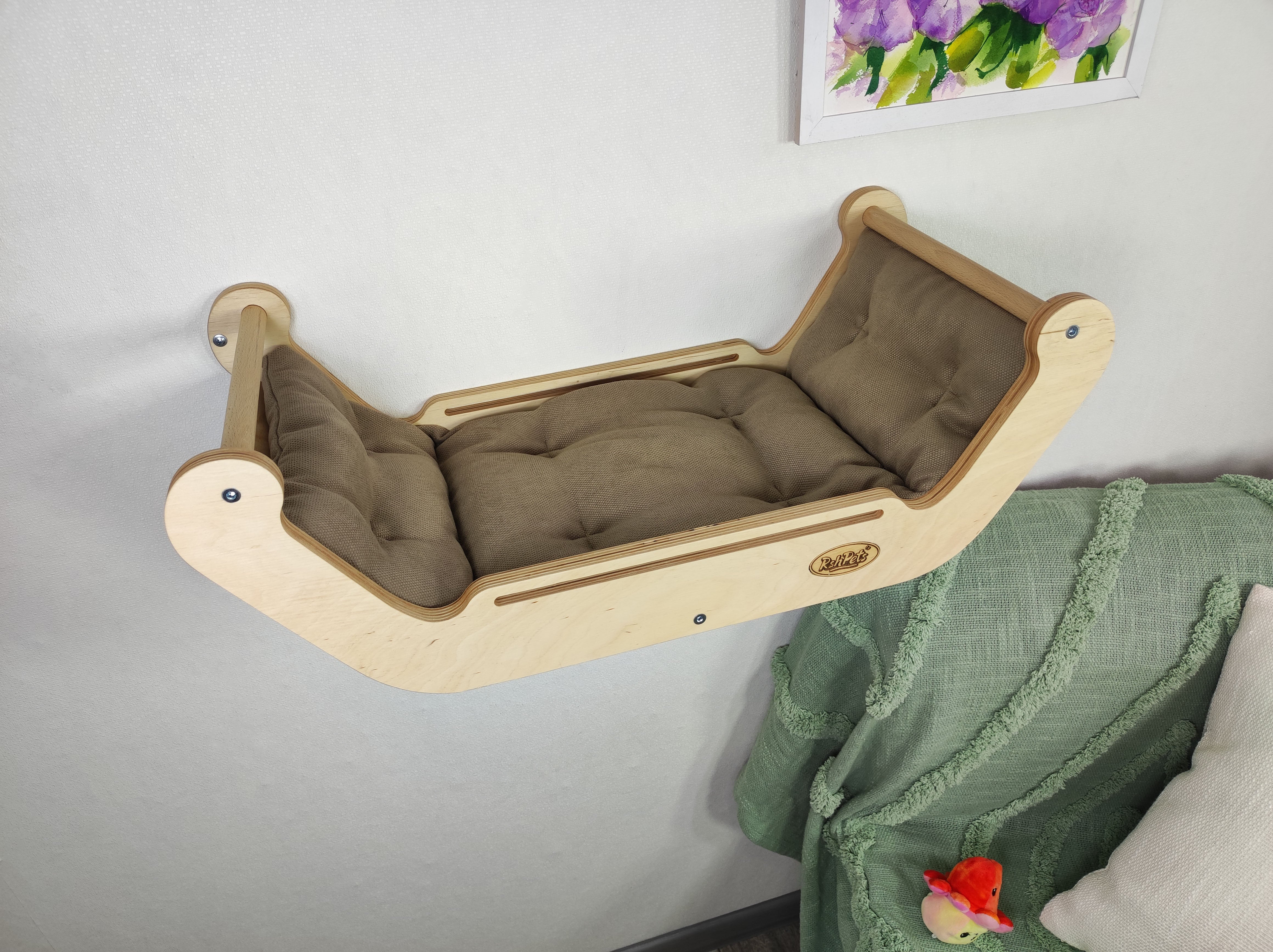 Large comfortable wall bed for a cat